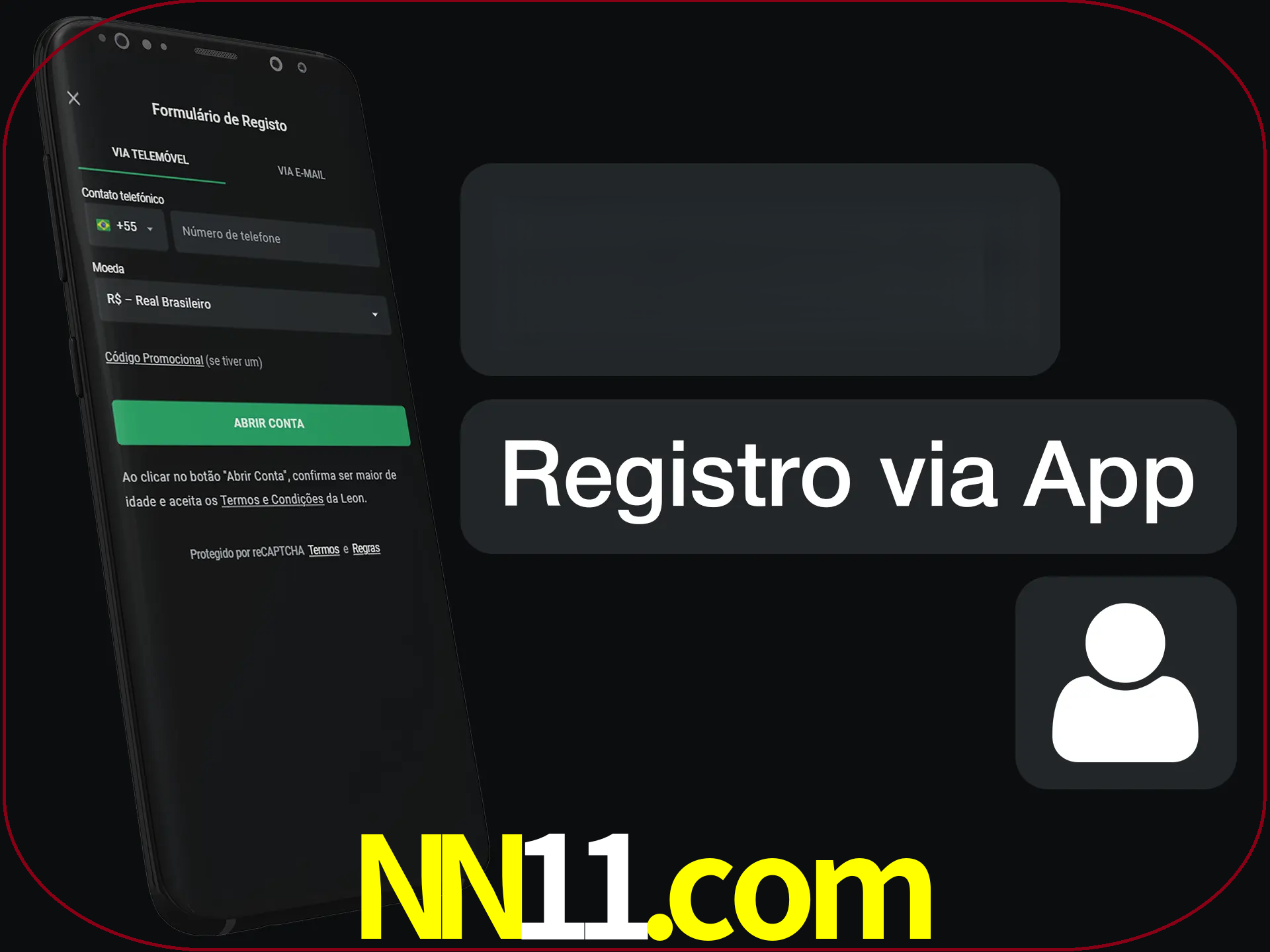 Registre-se com duas etapas usando o aplicativo.